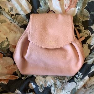 Light pink small kate space leather back pack